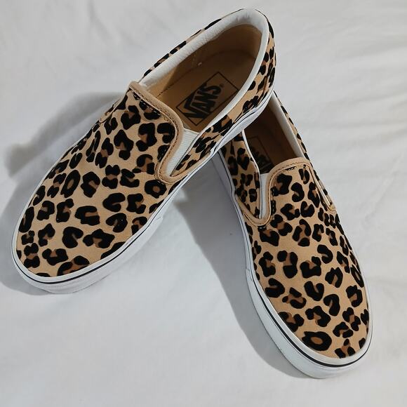 VANS OLD SKOOL M6 W7.5 Textured Leopard Slip-On Sneakers Skater-Style - Picture 1 of 13